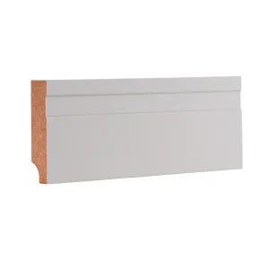 Rodapé MDF 7cm Frisado Branco Madebene